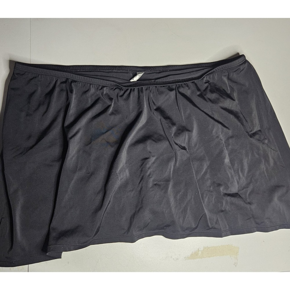 Lane Bryant Womens Swim Skirt 22 Black Side Slit - Picture 2 of 9